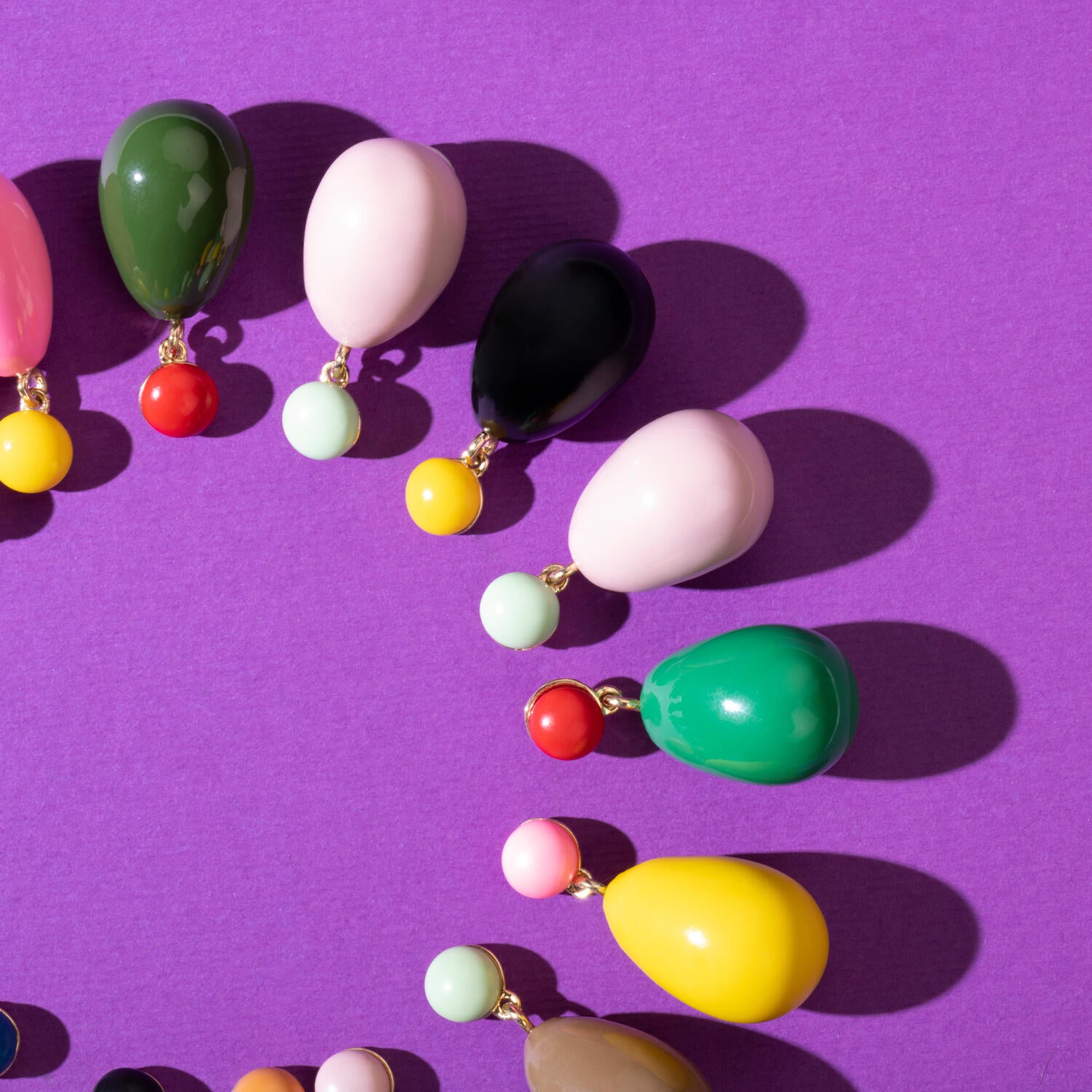 Drop øreringe - blå/grøn